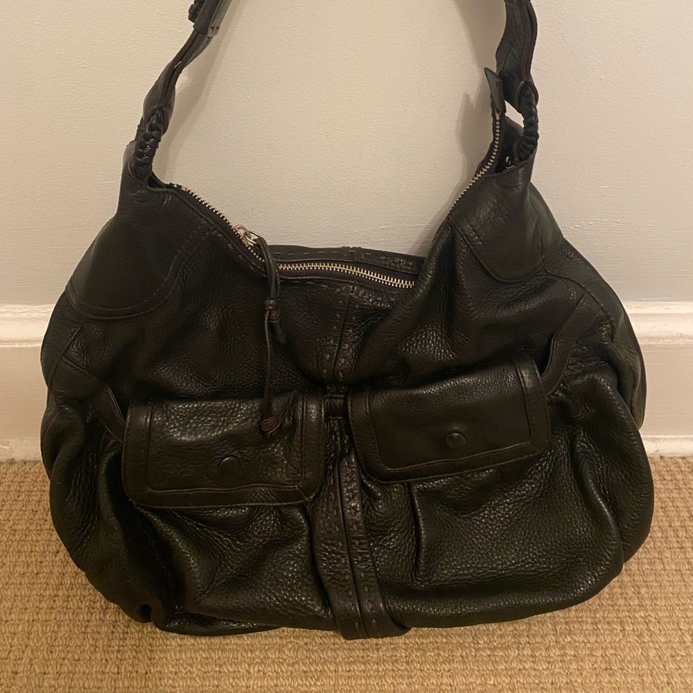 Black leather coach bag